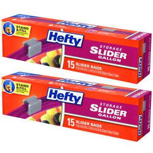 Hefty 헤프티 스탠딩 슬라이더 지퍼백 대형 냉장용 15매 4150 (1+1)
