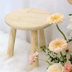 고무나무 원목 스툴 의자 (화분 받침대)