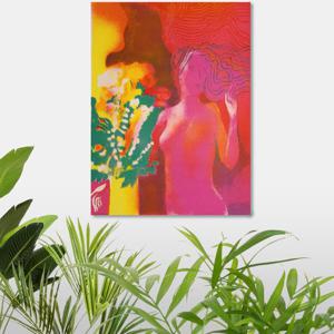137폴기라망-꽃화분옆누드/우드노프레임액자 아크릴노프레임액자 캔버스판넬액자