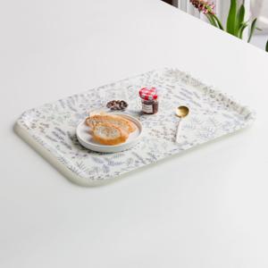 리프 패턴 화이바 쟁반 트레이 대 화이트