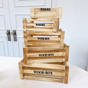 내추럴 우드박스 5합 세트 나무 원목 상자 빈티지 과일 소품 수납함 와인나무박스