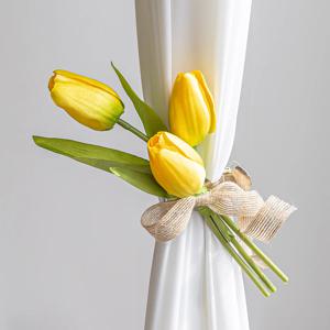 엘레강스 튤립 플라워 커튼집게 20cm 4color 인테리어 조화 꽃 소품 꾸미기 장식