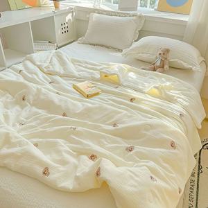 [해외] 모던 곰돌이 워싱면 쇼파 블랭킷 여름 에어컨 담요 이불 4size