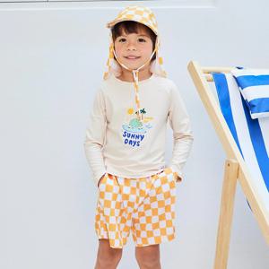 거북이 체크보드숏 상하래쉬가드 남아 유아 아동 물놀이용품