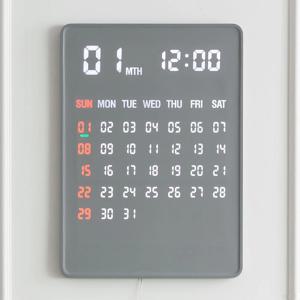 유선 와이파이 초대형 전자달력 인테리어 LED 벽시계 영문 한글 자동 밝기 50cm