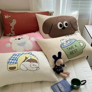 귀여운 나염 프린팅 베개 커버 단품 C