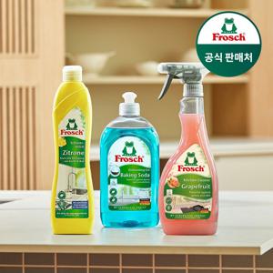 독일 주방 기름때 제거 청소세트(레몬 인덕션클리너+자몽 기름때 클리너+주방세제500ml)