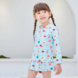 스마일 민트 숏스타일 상하래쉬가드 여아 유아 아동 물놀이용품