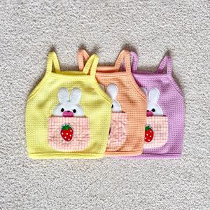 강아지 나시 슬리브 딸기 토끼 봄여름옷 실내복 외출복