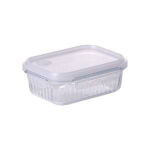 네오플램 웨이브락 내열유리 밀폐용기 V(스팀홀) 직사각 370ml (7416)