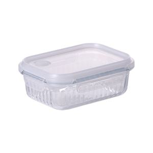 네오플램 웨이브락 내열유리 밀폐용기 V(스팀홀) 직사각 1000ml (7430)