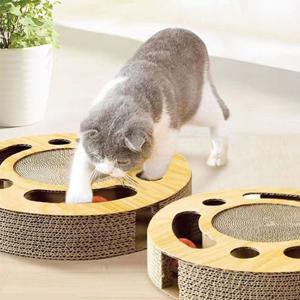 피카부 고양이 스크래쳐 장난감 골판지 스트레스 해소 놀이 호기심자극 브라운 라운드형