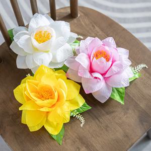 연꽃 조화 꽃 커튼 집게 타이백 19cm 3컬러 인테리어 실내 장식 소품