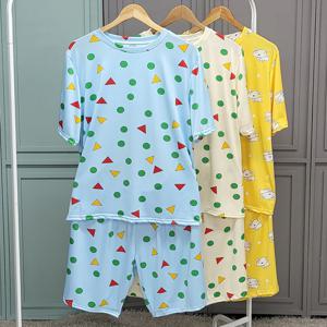 퍼피도형 여름 스판 반팔 남성 잠옷 세트 홈웨어