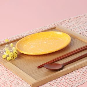 레트로 병아리 그릇-타원접시 4호-떡볶이 접시 분식집 멜라민 포장마차