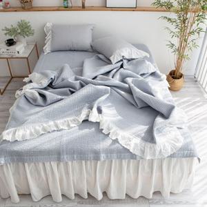 60수 고밀도 미스티 여름누비이불 스프레드 차렵이불 여름이불세트 블루 (싱글,퀸)