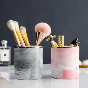 브러쉬 골드 연필꽂이 홀더 데스크테리어 마블 펜