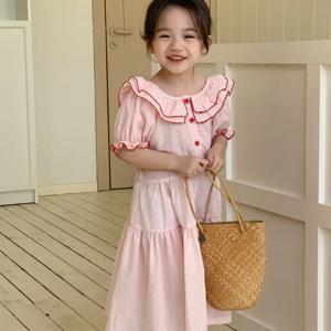 레아 도트 프릴 카라 원피스 R11597