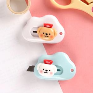 10개 1세트 멍뭉이 언박싱 미니 커터 택배칼 랜덤 디자인 발송 휴대용 사무실 집 휴대용