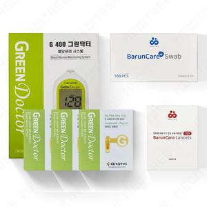 그린닥터 혈당측정기+시험지 150매+침210개+알콜솜200매 당 체크기 검사기 세트