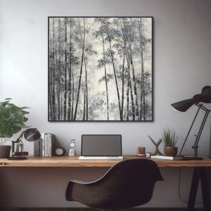 안개속대숲 그림 알루미늄액자 대나무 수묵화 성실 승진 사무실 서재  풍수 인테리어 액자
