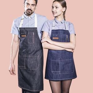 무료자수각인 _ 블루진 바리스타 앞치마 카페 공방 집들이 선생님 이니셜 상호 로고