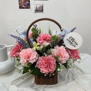 카네이션 2 어버이날 실크플라워 조화 꽃바구니