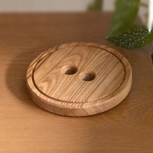 왕단추 우드냄비받침 원형 플레이팅 받침 차 받침 집들이 선물(선물포장) 2size