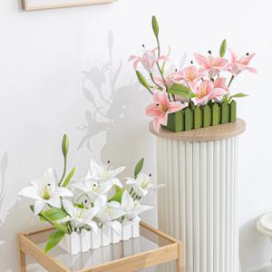 백합 조화 화분 디럭스 울타리 set 34cm 4colors 인테리어 꽃  장식