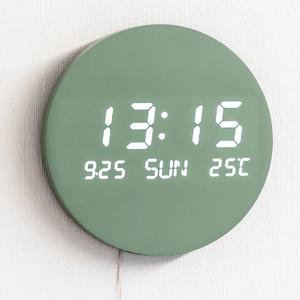 문클락 인테리어 LED 벽시계 탁상 겸용 시간 날짜 요일 온도 자동 밝기 19.5cm