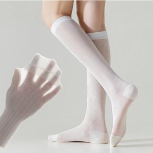여름 시스루 레이스 니삭스 망사 얇은 종아리 양말 반 스타킹
