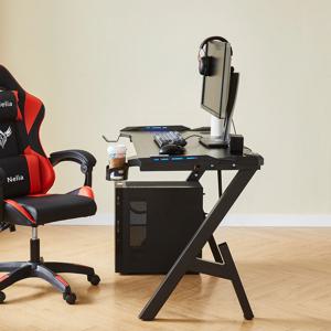 게이밍  컴퓨터 책상 1인용  게임용  LED책상 H형 1400