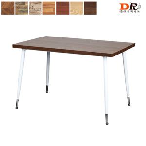 이플S 화이트 1200 MDF 테이블 (7가지 상판) / 업소용 스텐 실버 4인 업소 식탁