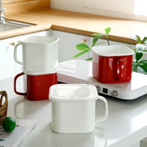 2.2L사각 법랑 냄비 라면 찌개 인덕션 범랑 미니 뚜껑 어묵 손잡이 오뎅 (뚜껑포함)