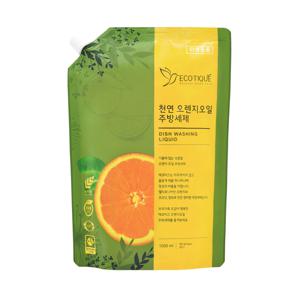 녹색인증 친환경 오렌지 오일 과일 야채용 주방세제 리필 1000ml