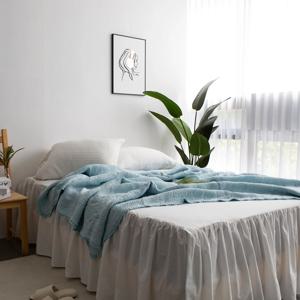 풍기인견 미뉴엣 스프레드 겸 여름누비이불 얇은이불 이불단품 스카이블루 (싱글,퀸)