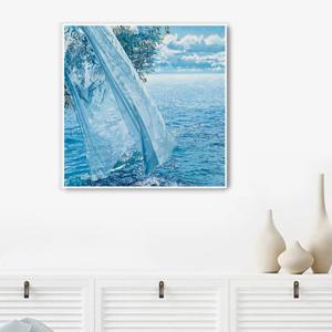 258엘리스 달톤-여름/캔버스천메탈프레임액자 아크릴액자 매트메탈액자 바람에날리는커텐