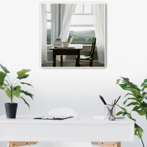 259카랜-창가의고양이캔버스천메탈프레임액자 아크릴액자 매트메탈액자 바람에날리는커텐