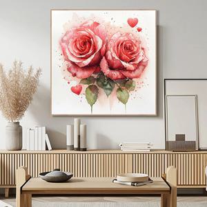 연인 장미 그림 하트 장미꽃 로즈데이 성년의날 부부의날 사랑 고백 선물 인테리어 액자