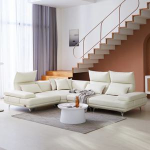 루나 실리콘가죽 레더 모듈형 스윙 6인용 코너형 소파 2colors