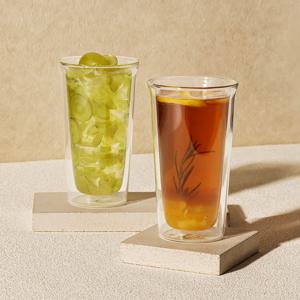 1+1 몬즈 더블월 내열유리 이중컵 캐스트 M 360ml (총2P)