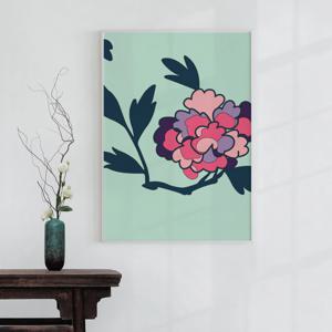 모던 민화 목단꽃 모란꽃 그림 목단화 액자 행운그림 개업선물 집들이선물 인테리어 벽포스터