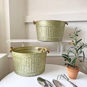 대형 철제바스켓 빈티지 와인쿨러 아이스버킷 스텐 양동이