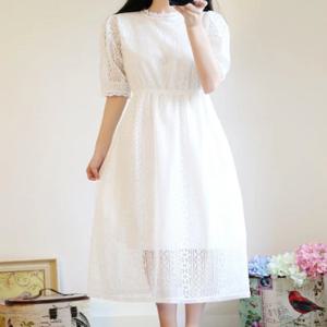 셀프웨딩 스몰웨딩 화이트 레이스 원피스 드레스 6size 촬영용 셀프웨딩드레스 브라이덜샤워