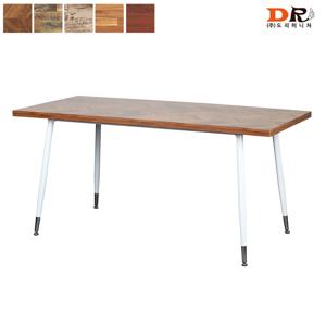 이플S 화이트 1600 MDF 테이블 (5가지 상판) / 업소용 스텐 실버 조립식 식탁