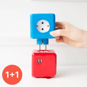 1+1 파워큐브 오리지널 컬러USB(4구) 예쁜멀티탭
