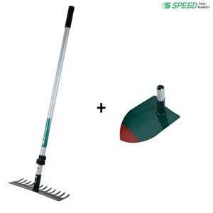 레기 2단 길이조절 자루 +갱이 헤드 장대 농기구 밭농사 도구 괭이 풀제거 레이크