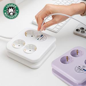 납작 멀티탭 디자인 인테리어 플러그 고용량 멀티콘센트 사각 C타입 USB 1.4m 3m