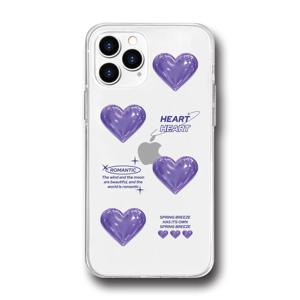 젤리클리어 케이스 - 메탈하트 퍼플 패턴(Metal Heart Purple Pt)