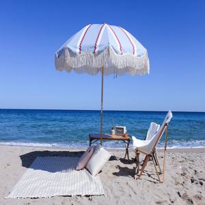 감성 우드 태슬 비치 파라솔 3컬러 대형 폴딩파라솔